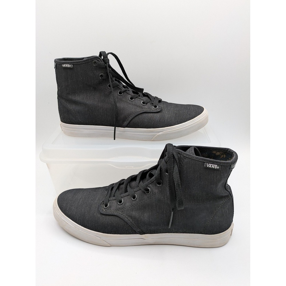 Vans High Top Sneakers Womens 11 Black Floral Lined Lace Up Skate Shoes